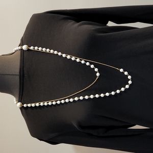 White Bead Double Strand Necklace